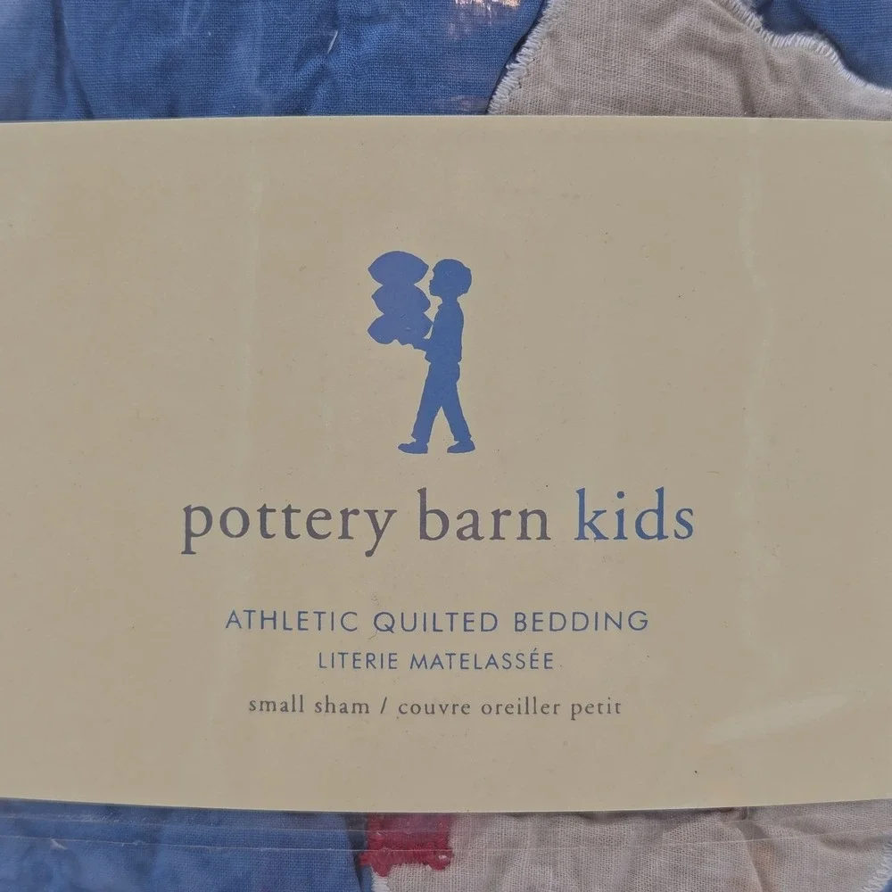 NEW Pottery Barn Kids Athletic Quilted Bedding SMALL SHAM Boys Basketball Theme